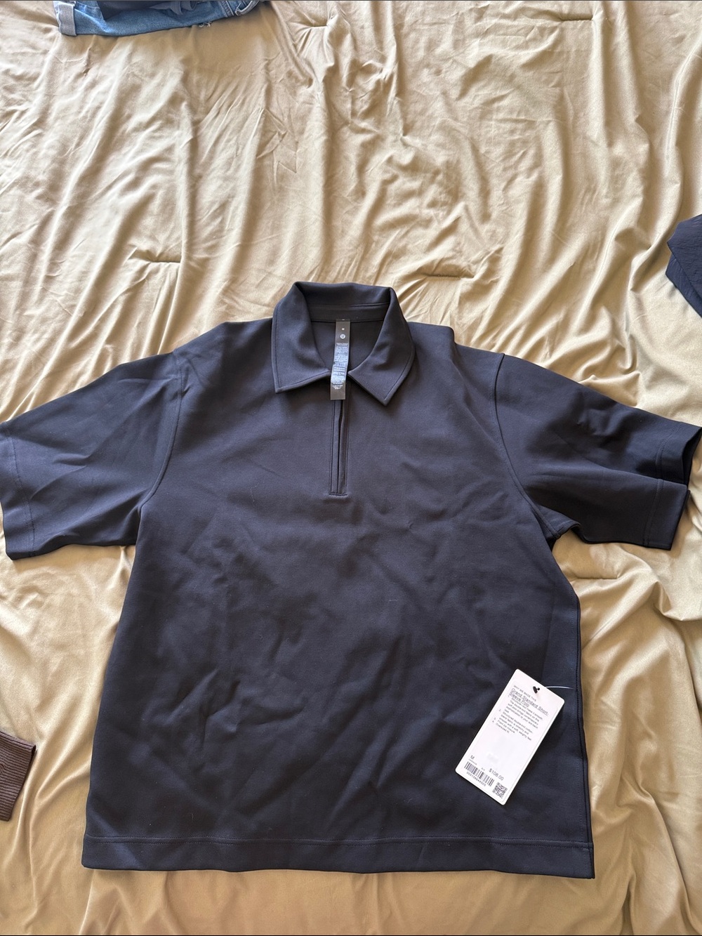 lululemon Men's Short-Sleeve Zip Polo Shirt - Black